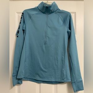 EUC Under Armour Light Blue Cold Gear Quarter Zip Up, Size Medium